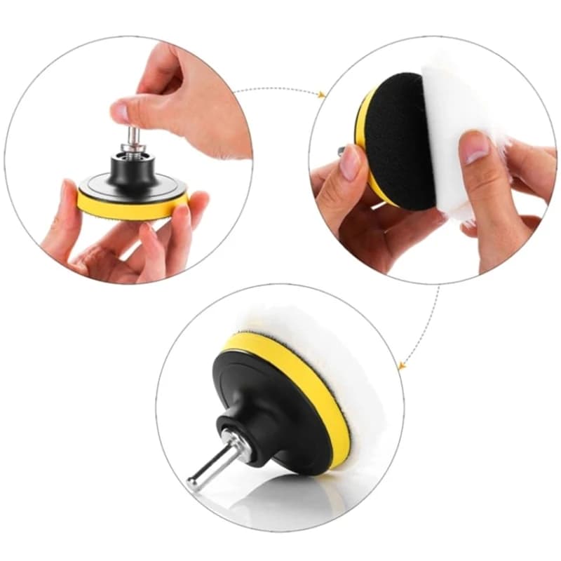 5 Pz 3/4/5 Pollici Kit di Lucidatura Auto Tampone di Lucidatura Auto Ceretta Spugna Disco Ruota di Lana Auto Vernice Cura Lucidatore Pad Auto gadget
