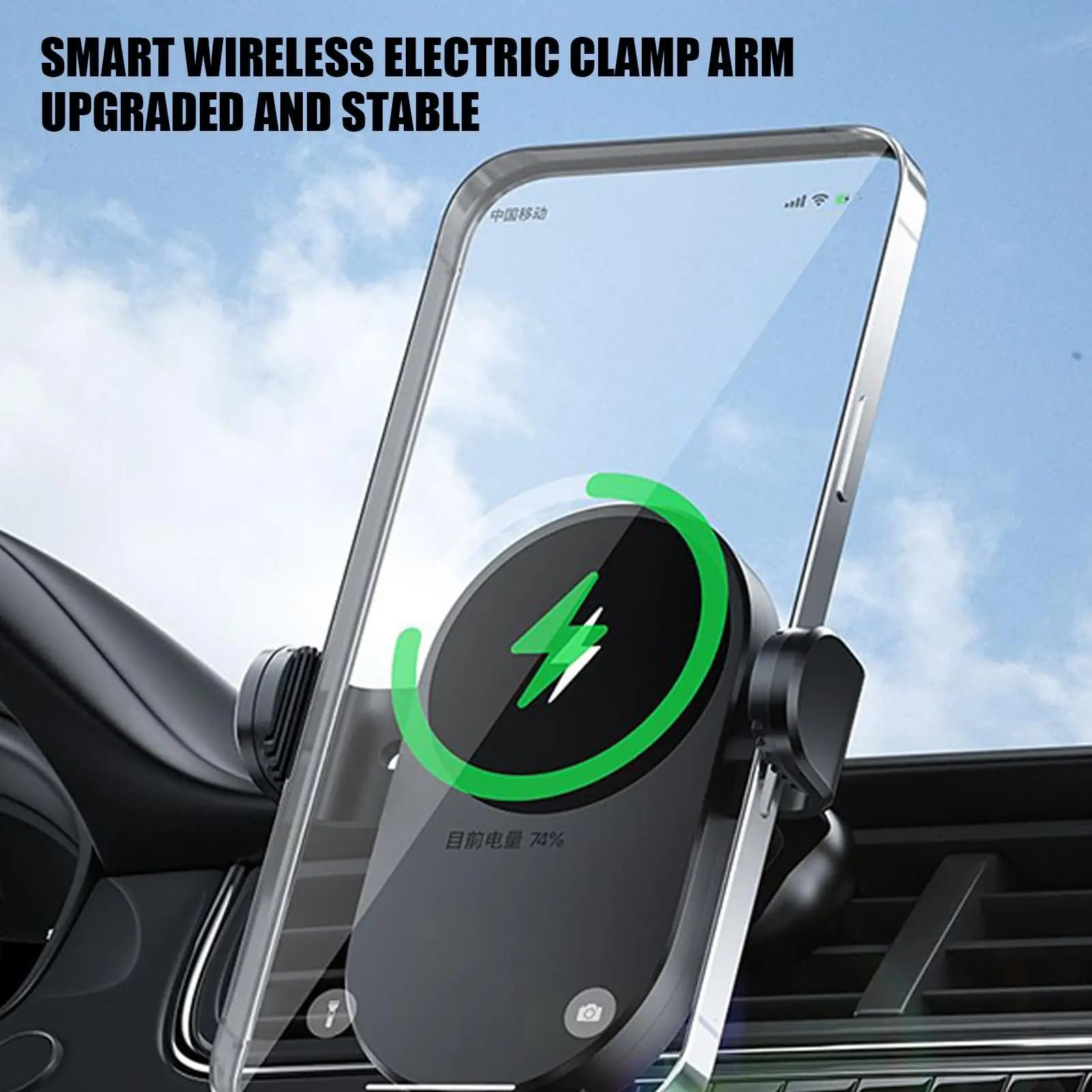 Wireless Charger for Auto 15W, Phone Support with Adjustable Intelligent Sensor for Cars, Vehicles, SUVs, Trucks, Camper, Aircraft