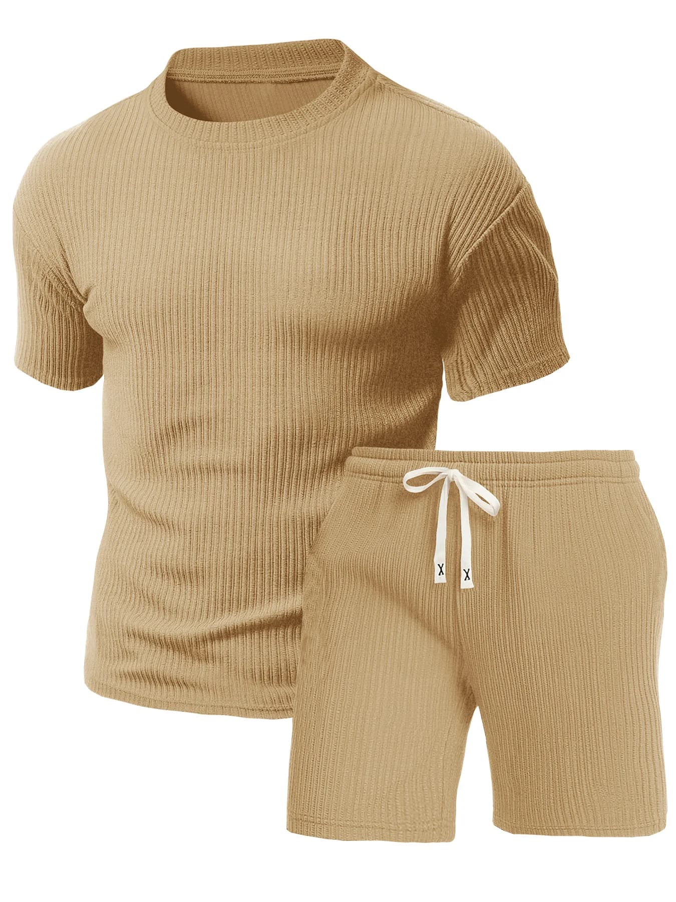 Men's set 2 pieces with shorts and short sleeve mesh, breathable and absorbent texture, suitable for sport, travel...