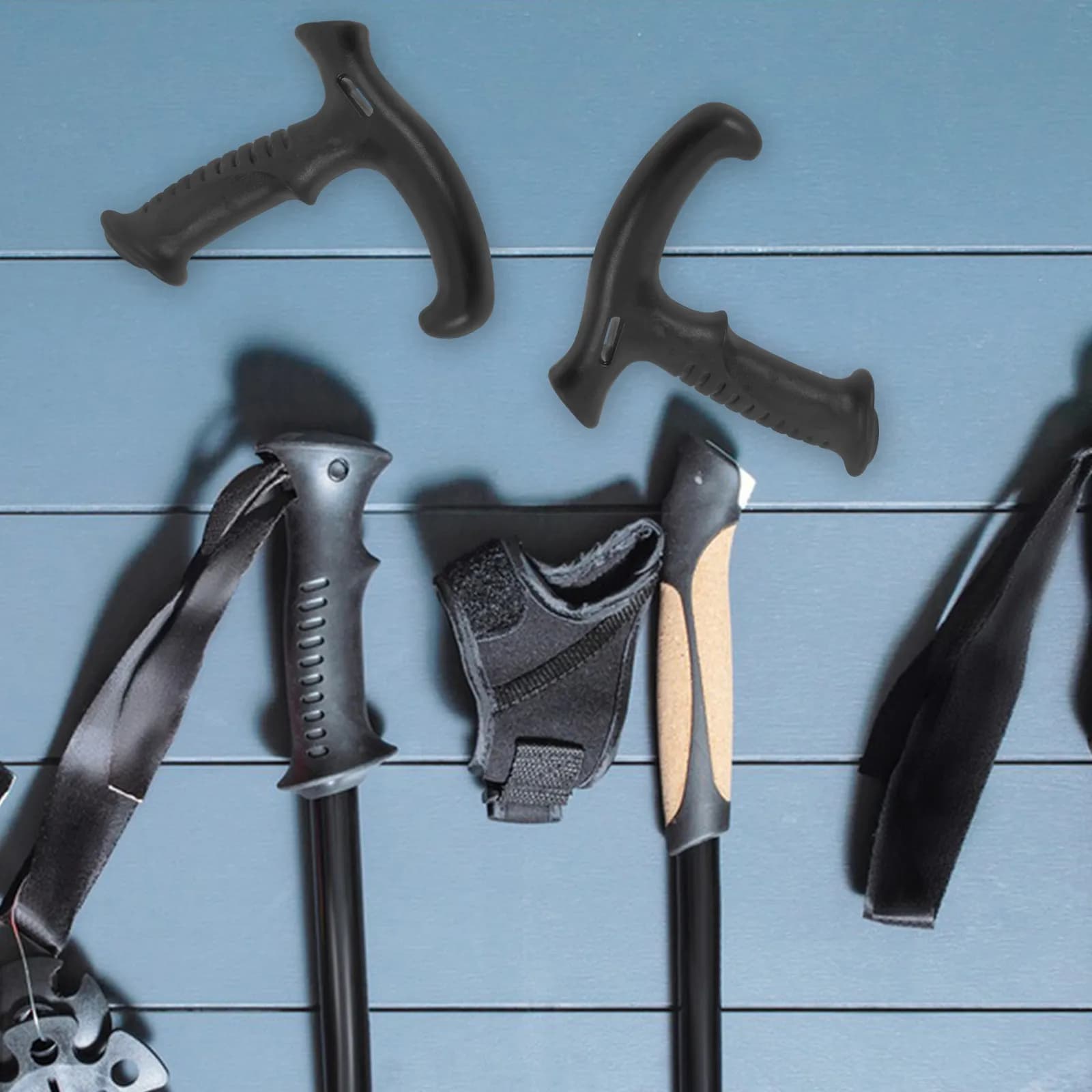 4 Pezzi di Ricambio per Impugnatura Bastone da Trekking, Design Ergonomico Antiscivolo Nero per Escursionismo e Camminata all'Aperto