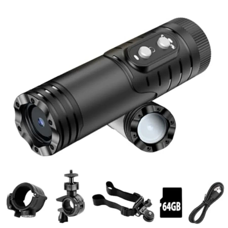 Telecamera per Casco WiFi HD 1080P, Videocamera per Moto e Bici, Impermeabile IP66, Action Cam per Auto, Biciclette, Motociclette e Sport