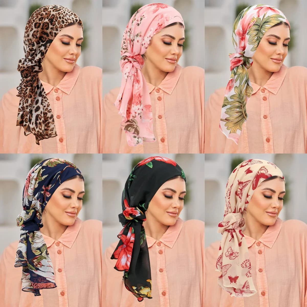 New Set 2 Pieces 2026 Women's with Floral Print: Combined Set of Scarf, Hat, Muslim Turban, Hijab and Chemotherapy Copricapo