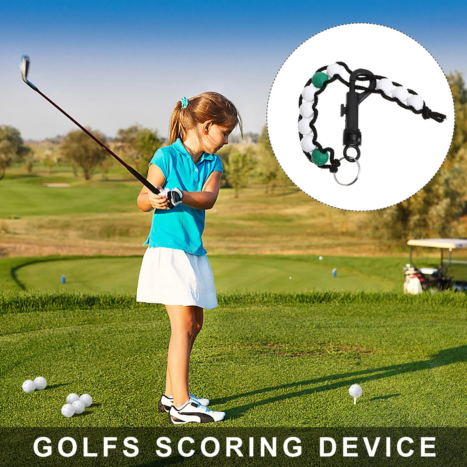 5 Pezzi Contatore di Punteggio Golf a Catena di Perline, Contatore di Colpi in Plastica, Dispositivo Efficace per la Segnalazione del Punteggio Golf