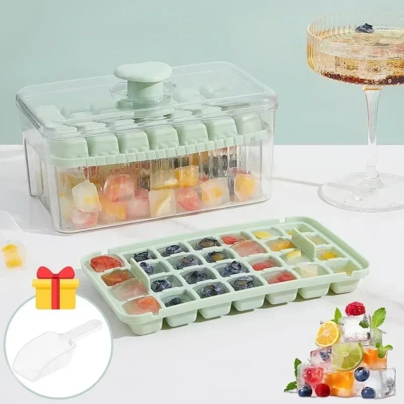 Stampo per Cubetti di Ghiaccio Riutilizzabile con 28/56 Scomparti, Stampo per Ghiaccio Fai-da-Te con Rilascio Facile a un Tocco per Raffreddare Whisky e Cocktail