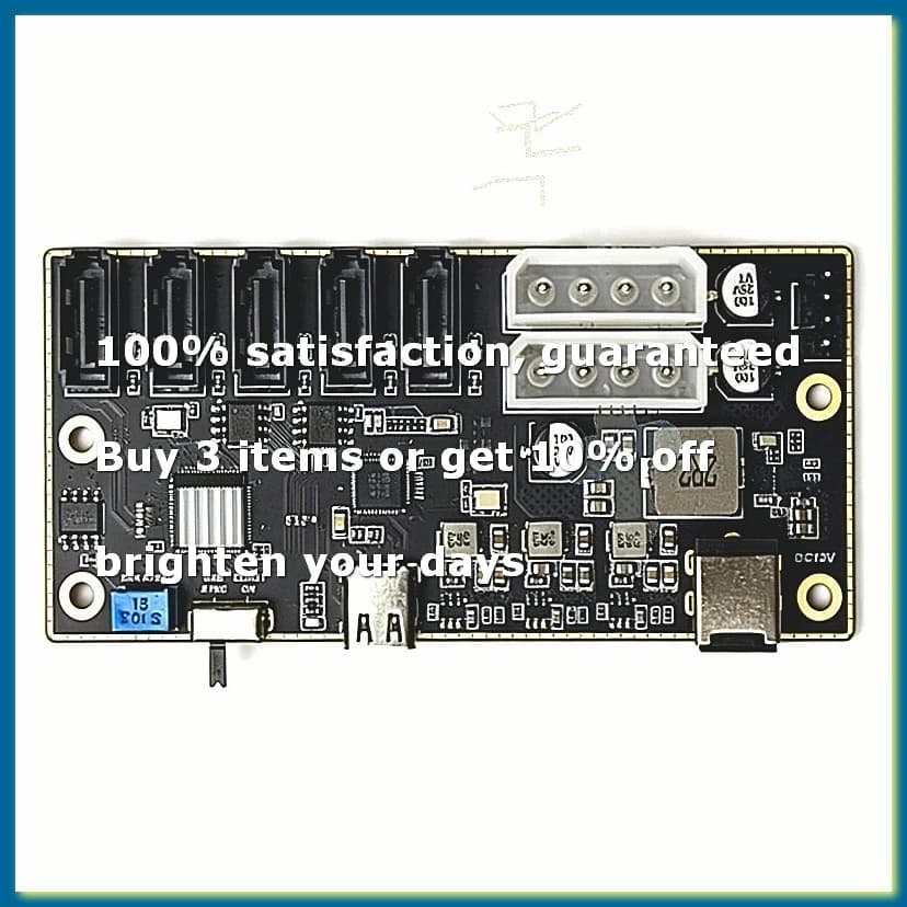 Type-C to 5 SATA Hard Disk External HDD SSD Expansion Card Data Card