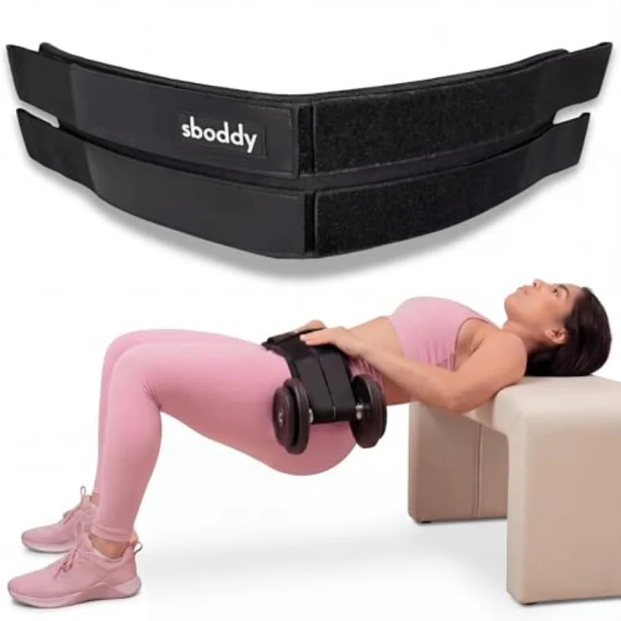 Cintura per Hip Thrust con Design a Doppia Cinghia, per Allenamento Glutei con Manubri Pesanti, Kettlebell e Piastre fino a 180 kg, Comoda per i Glutei