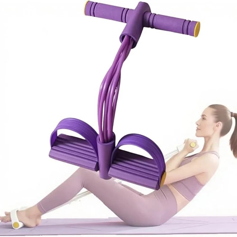 21 Bande di Resistenza Fitness - Pedale a 4 Tubi per Trazioni alla Caviglia, Bande Elastiche Migliorate per Esercizi Sit-Up, Corda di Tensione Multifunzione, Bande di Resistenza con Pedale per Uomini e Donne