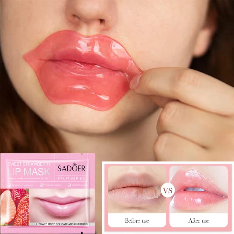 SADOER Fruit Moisturizing Lip Mask Lip Care Skin Care Moisturizing Nutrient Crystal Collagen Gel Patch for Lips Labbra Paffuta