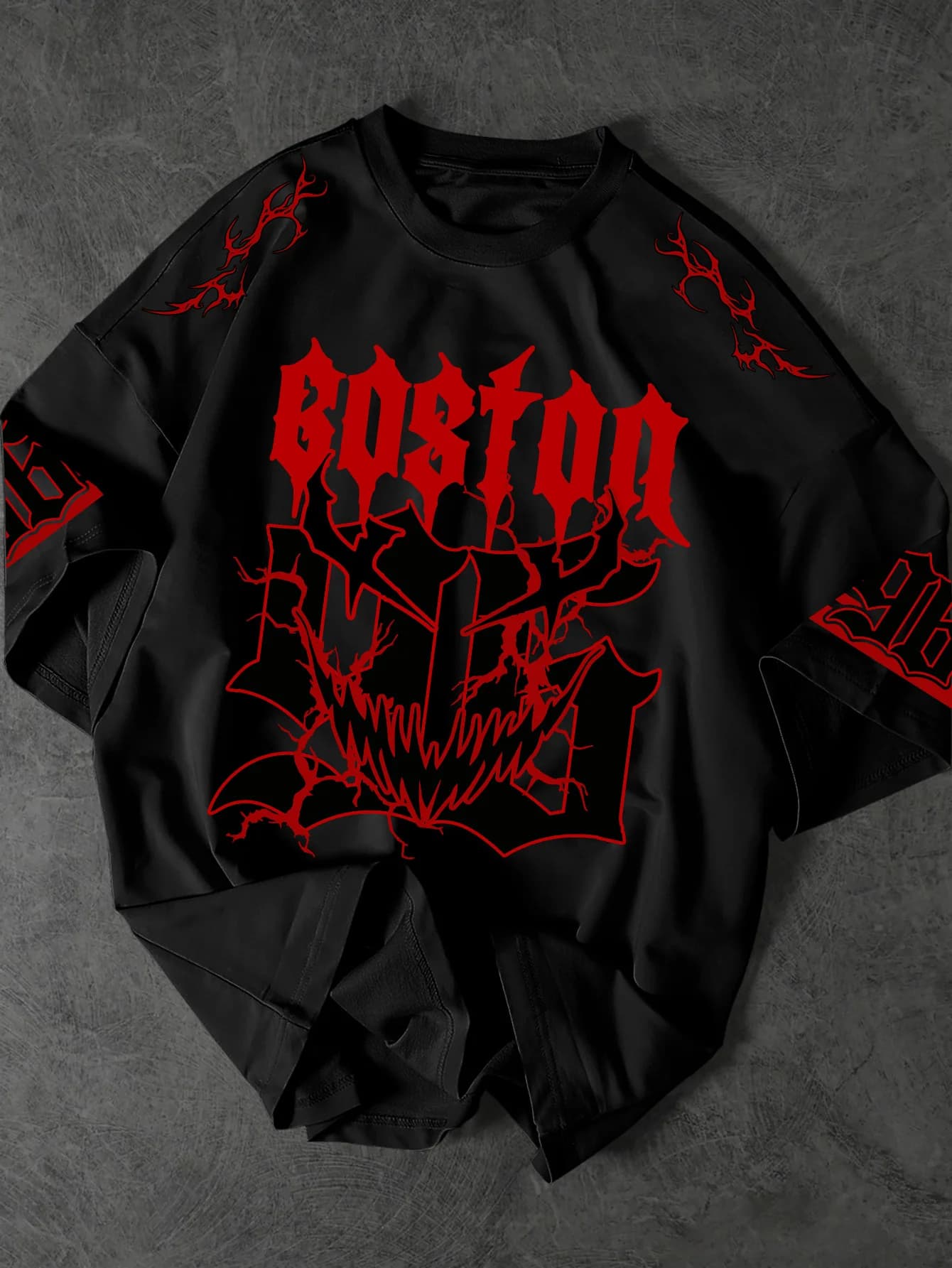 Printed T-shirt for Men New Summer Fashion Boston OG Gothic Printed Tee Machine Washable S-XXL