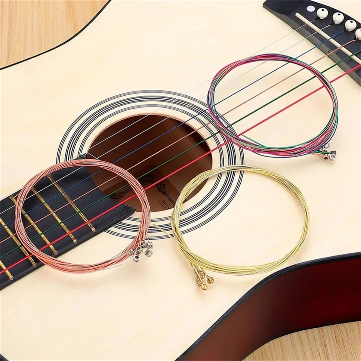 Miwayer acoustic guitar strings: high carbon steel core, rust-resistant and long-lasting, bright and balanced tone
