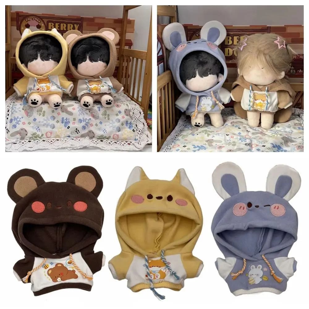Gift Multicolor Doll Clothes 3D Ears&Tail 20CM Color Match Hoodies Changing Dressing Game Cosplay Animal Ear Sweather Toy