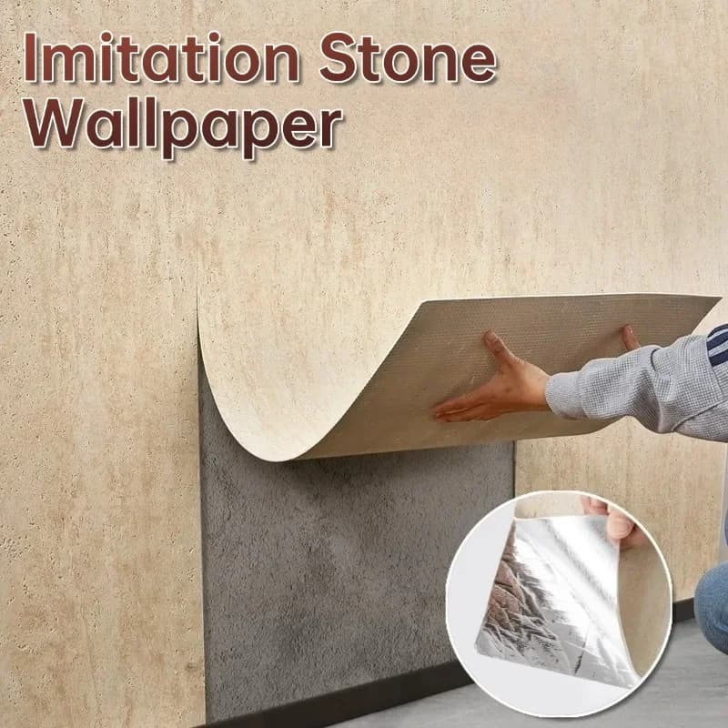 Carta da Parati 3D Effetto Travertino Adesiva, Decorazione Murale Flessibile, Imitazione Cemento Autoadesiva