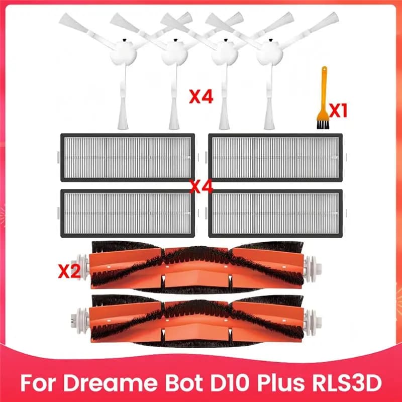 Kit di accessori PZHI per Dreame Bot D10 Plus RLS3D Robot Vacuum, spazzola principale, spazzola laterale, filtro Hepa, ricambi di ricambio