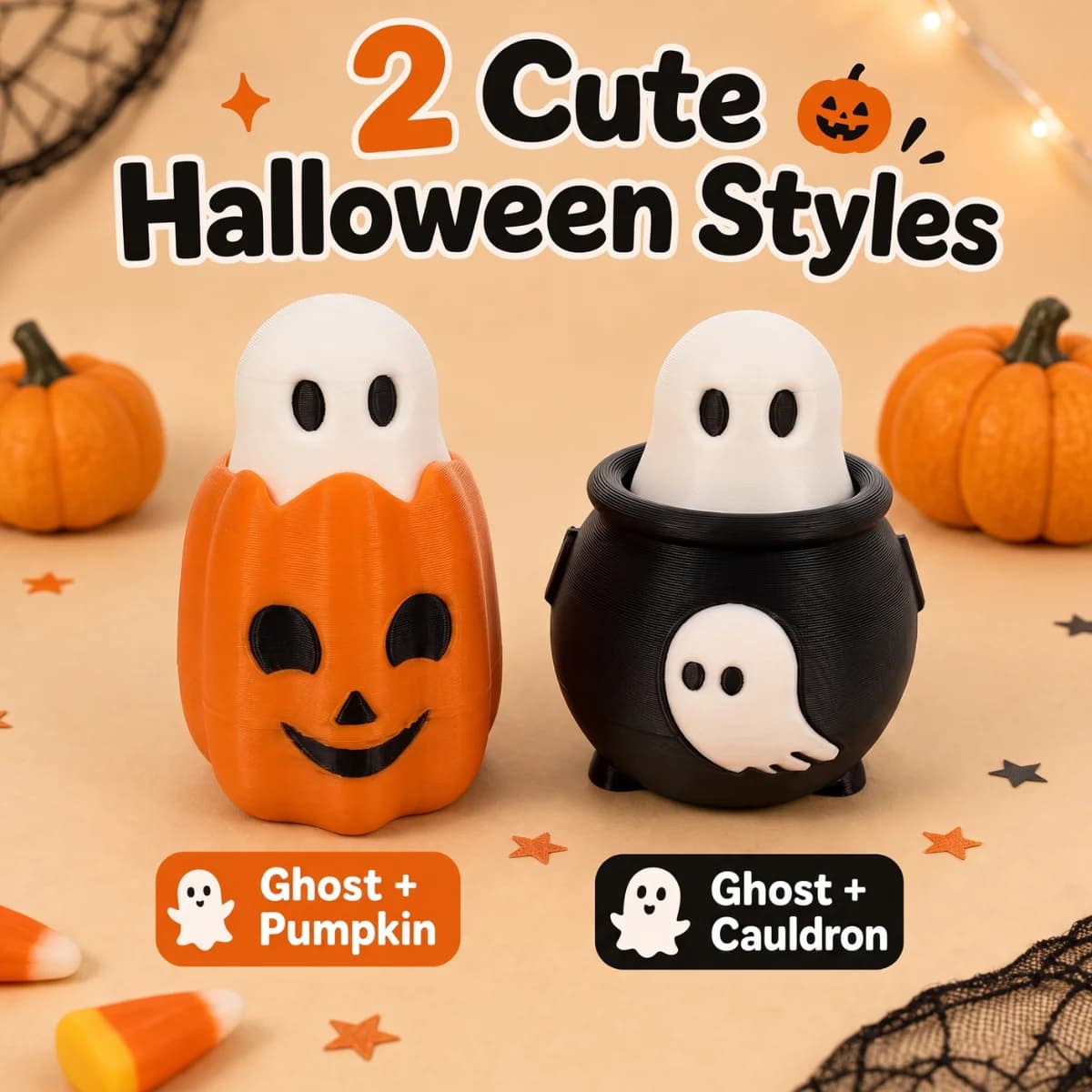 1pc Mini Ghost Pot Fidget Charm, Eco-Friendly PLA 3D Printed Halloween Horror Holiday Style Backpack Decor Keychain Ornament
