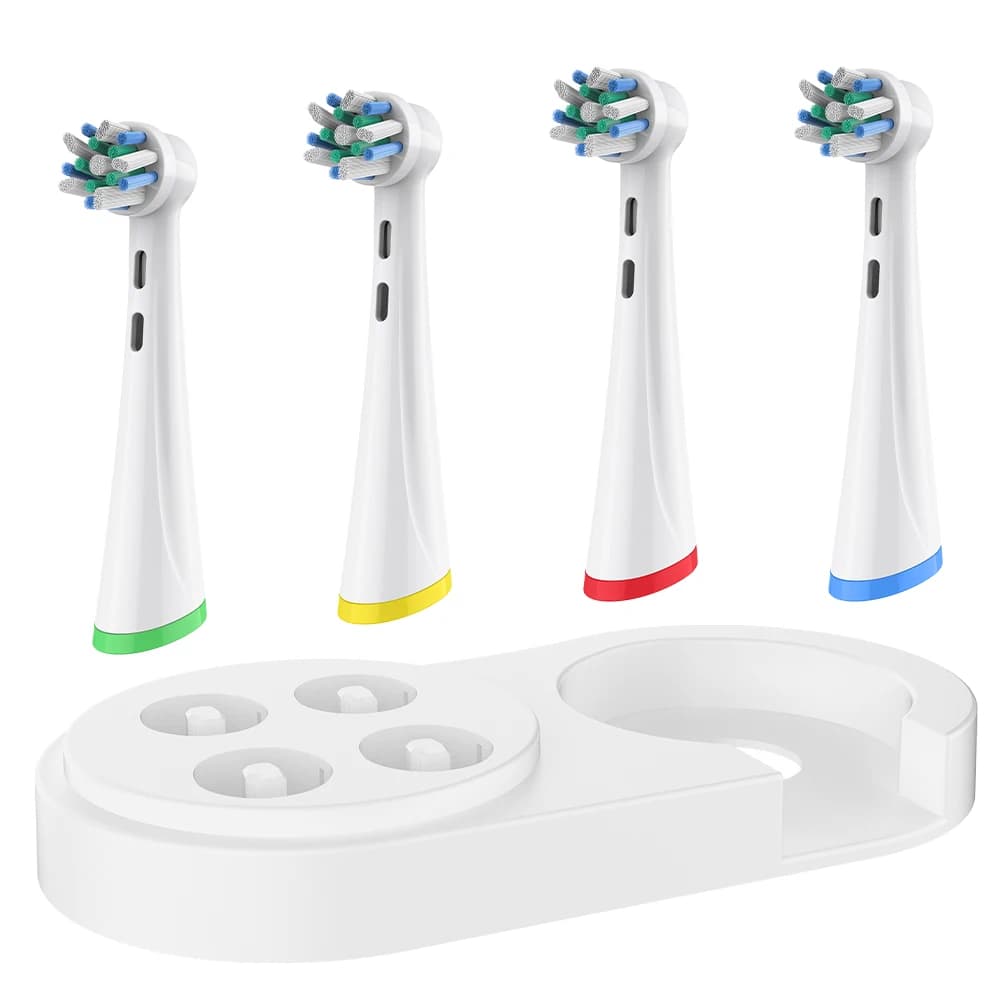 4 Testine di Ricambio e Supporto per Spazzolino Compatibili con Spazzolini Elettrici Oral B iO 2/3/4/5/6/7/8/9