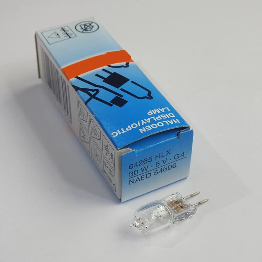Lampadina Alogena 64265 HLX 30W 6V G4 NAED 54606 3200k per Illuminazione Microscopio Nikon, Sorgente Luminosa Fredda