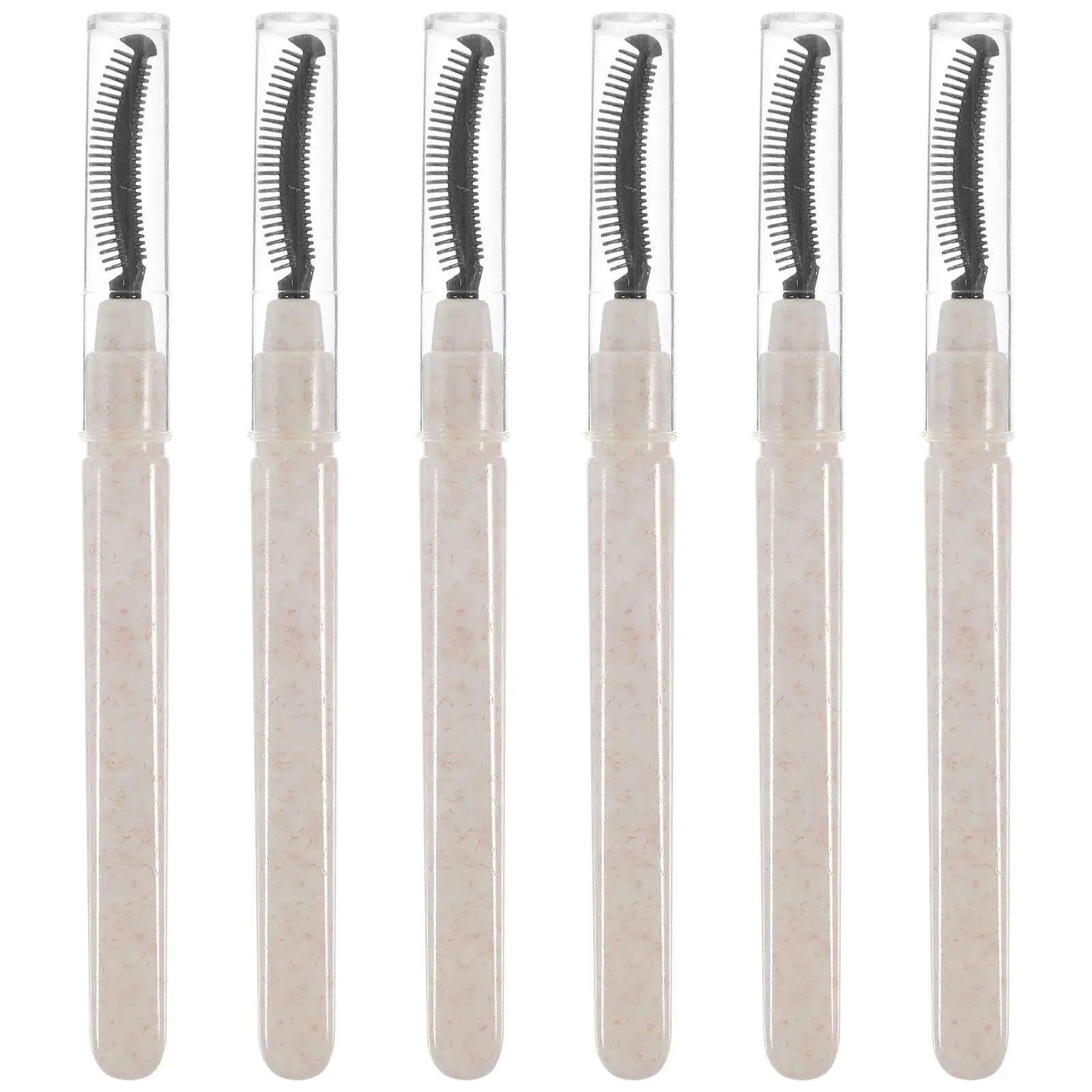 Set di 6 Pennelli per Ciglia, Spazzole per Extension Ciglia, Pennello per Mascara, Strumenti per Trucco Occhi, Riutilizzabili, Leggeri, Compatti, da Viaggio