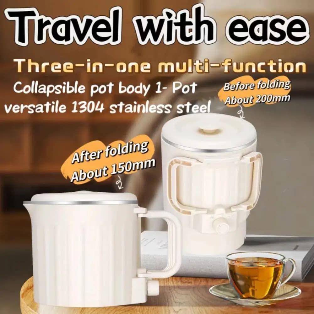 New 800 ml 2 electric kettle in 1 304 stainless steel folding mini kettle