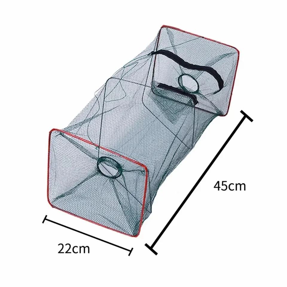 Nassa Pieghevole per Pesci 1pz in Rete di Nylon Fine per Granchi, Gamberi e Gamberetti, Attrezzatura da Pesca per Appassionati di Outdoor