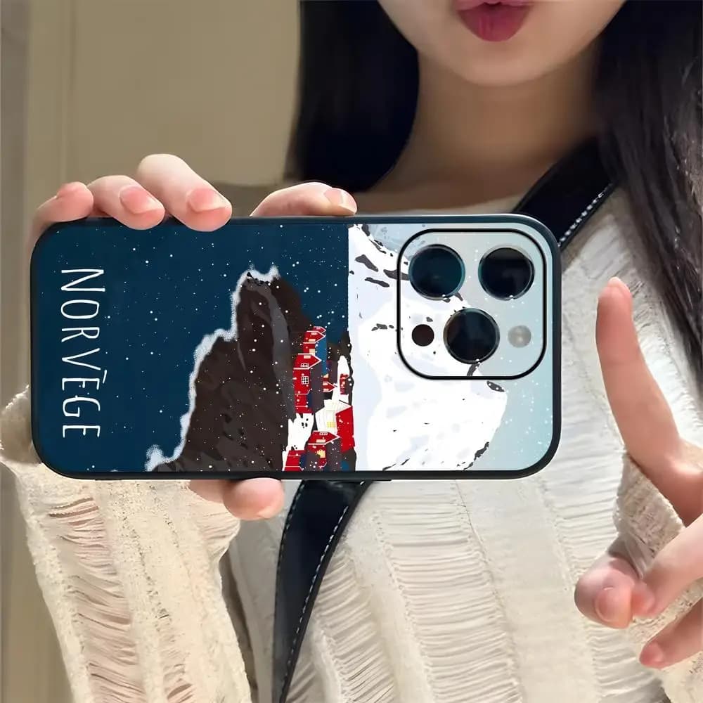 Cool Country Norway Phone Case For iPhone 17 16 15 14 13 12 X XR XS 8 Plus Mini Pro Max Soft black Shockproof Cover