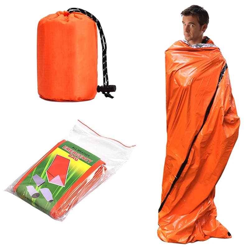 Ultra Emergency Thermal Pear Bag Waterproof in Mylar, Light Covers for Survival, Keeps Heat for Camping and Hiking