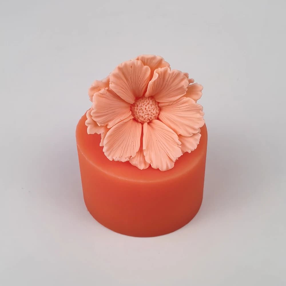 PRZY Flower Bouquet Silicone Print Chrysanthemum, Cosmo, Floral Orchid Decoration Plant Soap Stamps for Candles with Mak Flower Balls