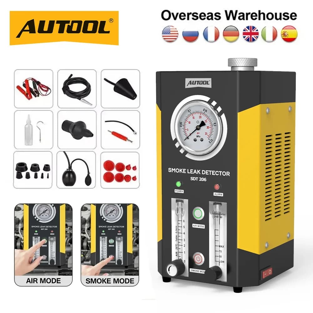 Original AUTOOL SDT206 Automotive Pipeline Smoke Leak Detector Smoke Generator for Cars Car Smoke Machines Leak Locator Automotive Diagnostic Leak Detector