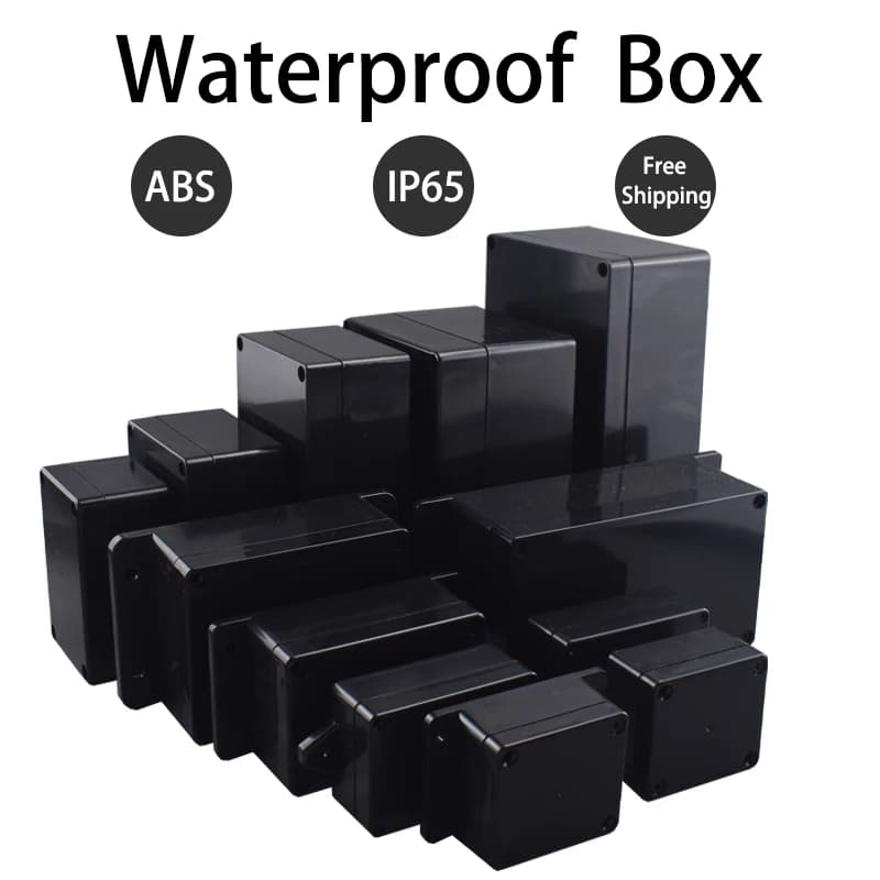 ABS Waterproof Box Housing Electronic Safe Case Plastic Boxes Black Wire Junction Box Plastic Organizer IP67 Waterproof Enclosur