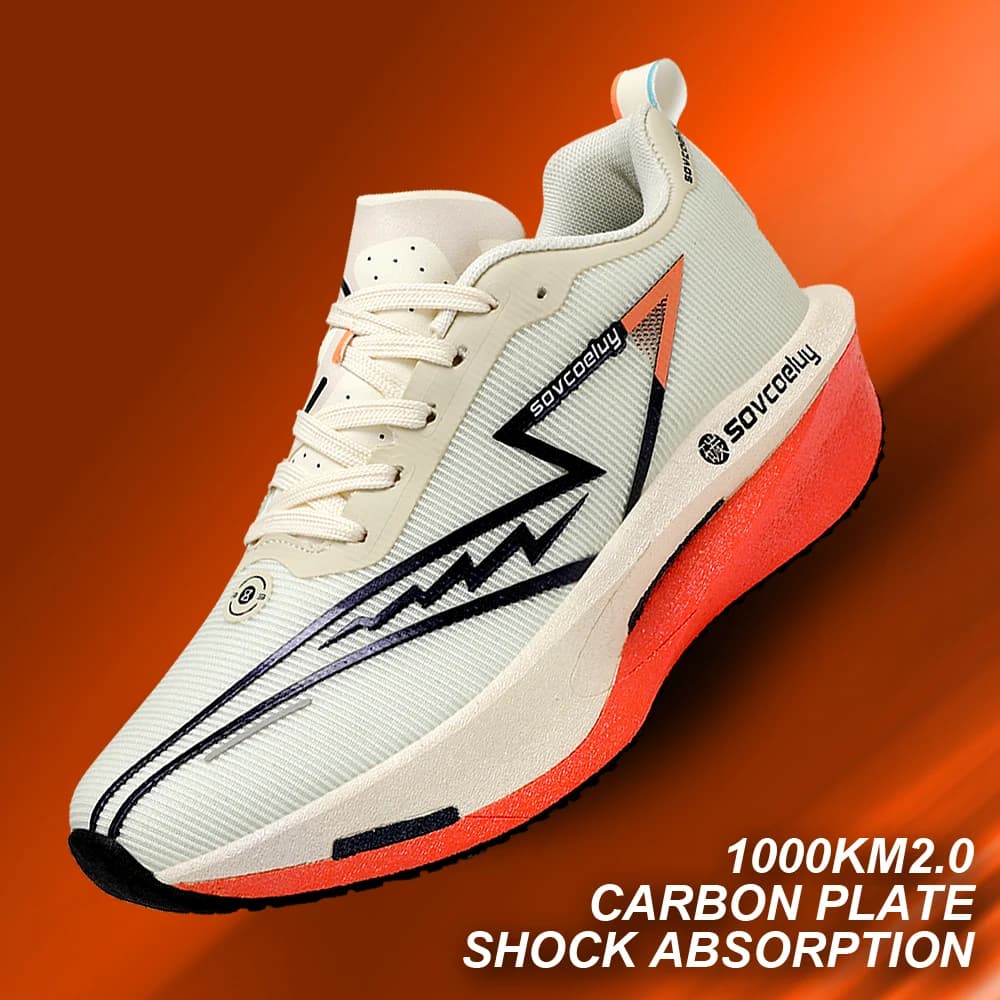 Scarpe da Corsa per Uomo con Piastra in Carbonio, Specializzate per Maratona, Traspiranti e Leggere, Sneakers Atletiche Comode per Donna