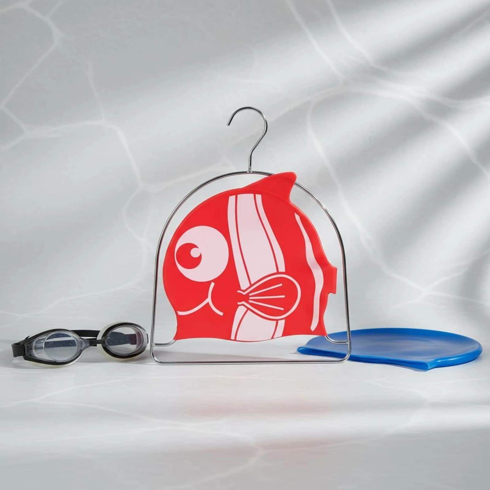 Swimming Cap Display Stand Silver Finish Swim Cap Rack Headwear Storage Sturdy Easy to Use for Market Stall