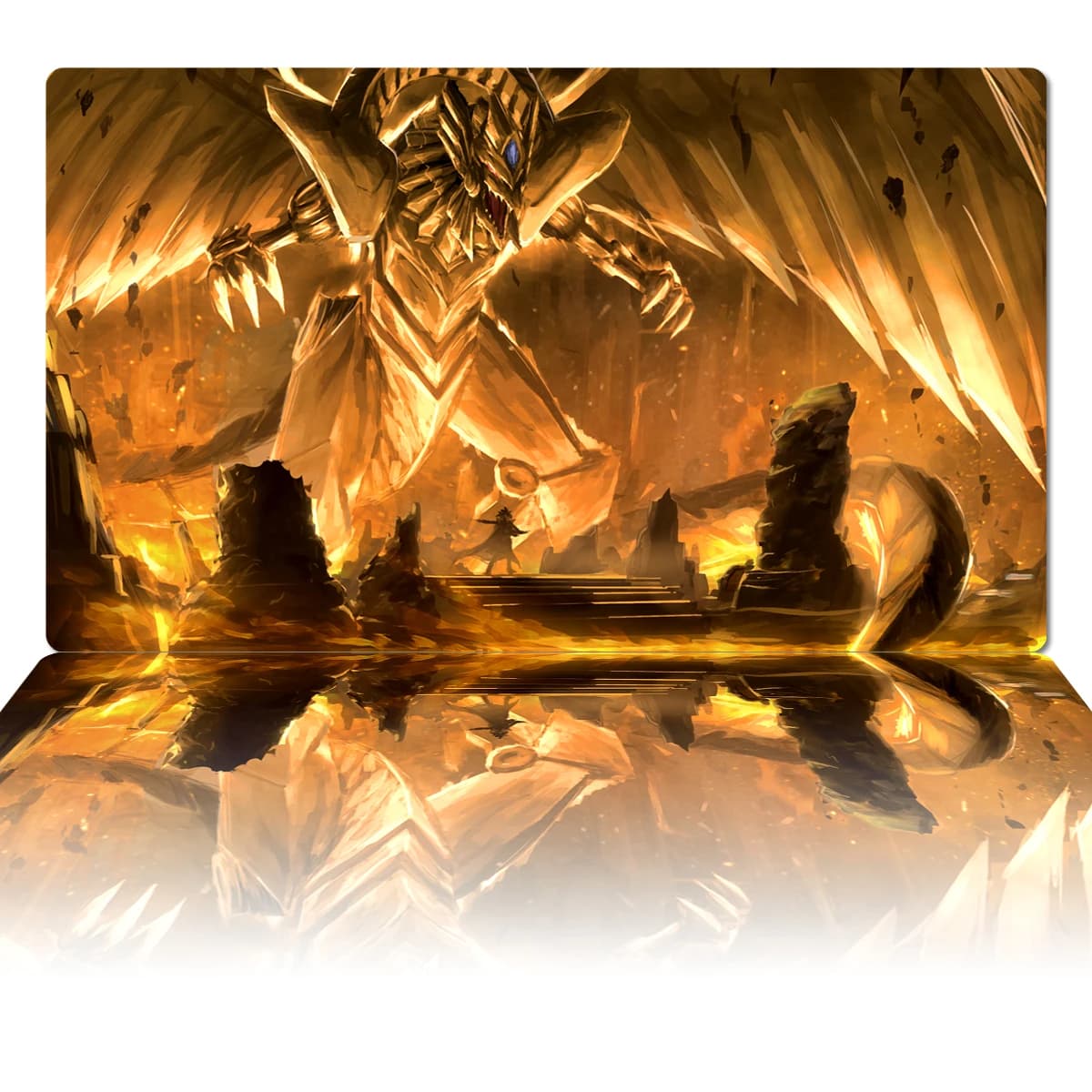 Tappetino da gioco YuGiOh The Winged Dragon of Ra TCG CCG, tappetino per gioco di carte collezionabili, tappetino per mouse anime, tappetino da scrivania in gomma, borsa Zones