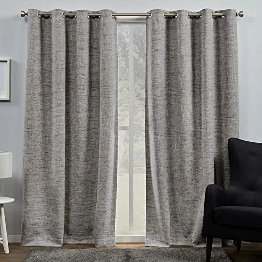 Burke 100% Blackout Grommet Top Curtain Panel Pair 52"x96" Black Set of 2