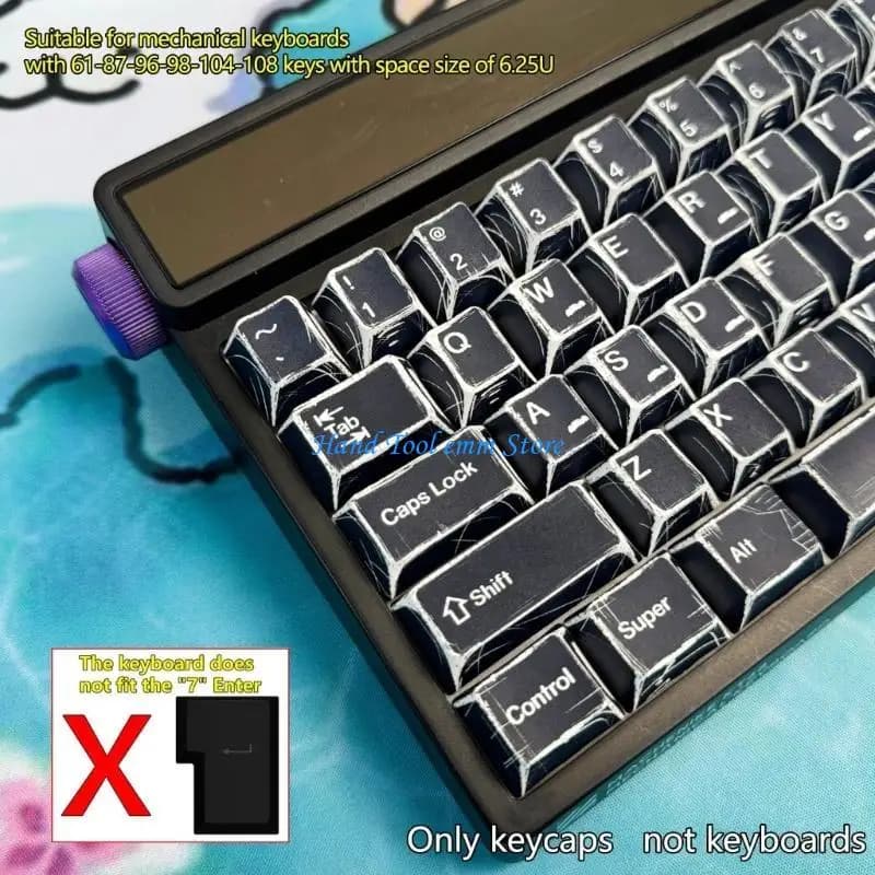 Copritasti PBT H37F da 136 tasti con copritasti con motivo minimalista per migliorare l'esperienza digitazione Sostituzione