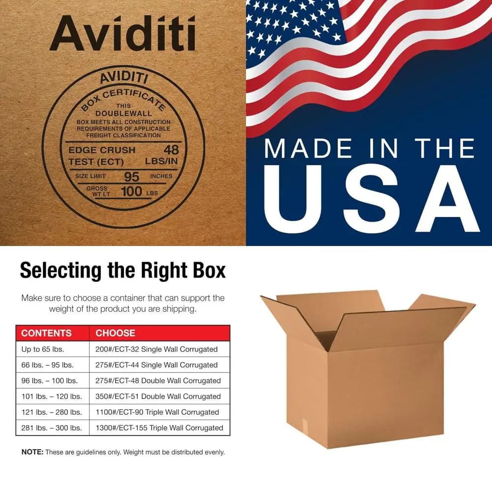 Shipping Boxes in Double Wall Corrugated Card, Medium 20x20x16 - Pack of 10 for Transfers, Shipping, Packing and Storage