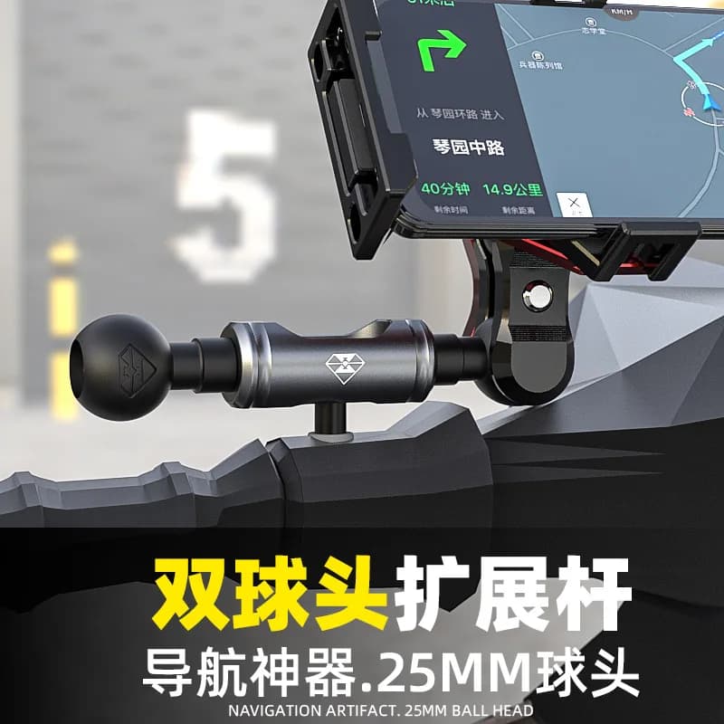 SPIRIT BEAST Moto 25MM Doppia asta di espansione a doppia testa a sfera per supporto di navigazione del telefono e fotocamera sportiva M8 M10 Vite universale