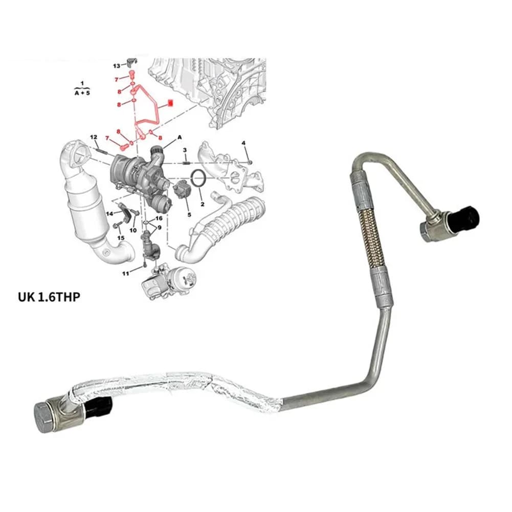 Tubo di alimentazione olio turbo in argento per turbocompressore, linea olio turbo, specifiche di fabbrica, prestazioni stabili