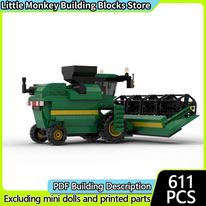 City Car Model MOC Building Bricks Agricultural Harvester Modular Technology Children Holiday Gifts Assemble Toys Suit