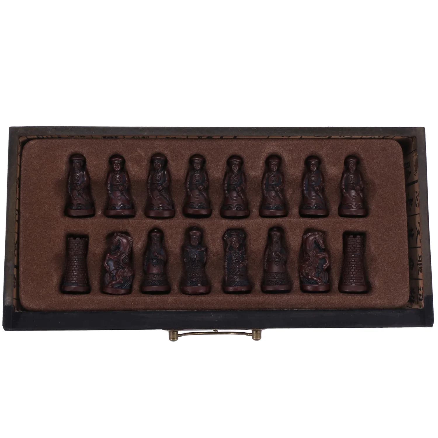 A00E-32 Pz/set Tavolo di Legno Scacchi Giochi di Scacchi Cinesi Resina Vintage Da Collezione Regalo Scacchi Di Natale Di Compleanno Regali Premium