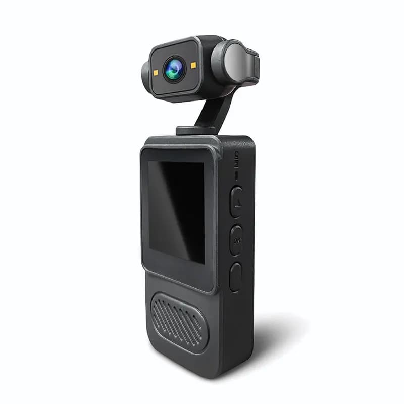 Telecamera POV sportiva indossabile HD 1080P nera 360 ° lente rotante trasparente antivento registratore audio per le forze dell'ordine scatola nera per moto