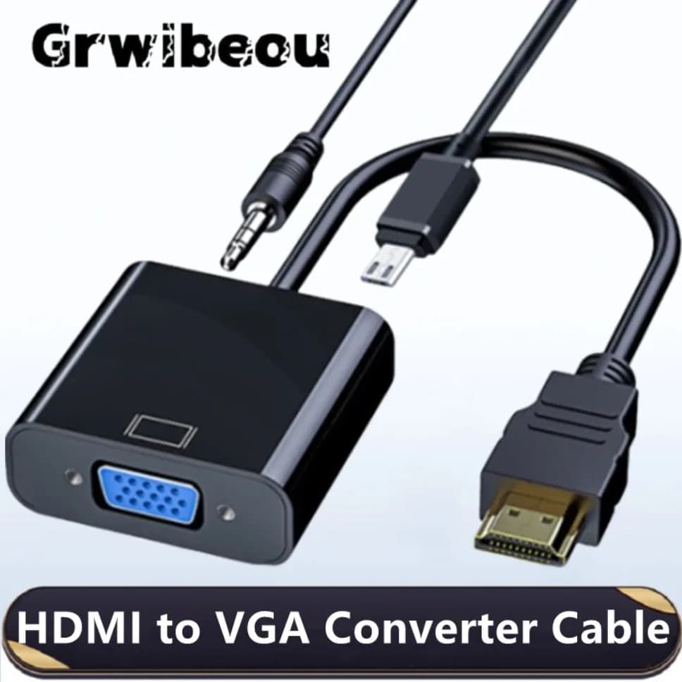 HDMI to VGA HD 1080P male VGA female HDMI Adapter with 3.5 mm audio jack cable for PS4 laptop PC TV box