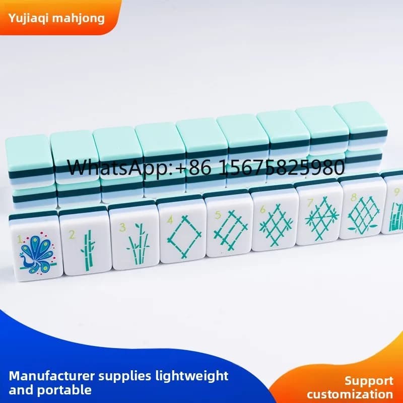 Mini Set Portatile di Tessere Mahjong Colorate, Stile Europeo e Americano, Gioco di Intrattenimento per Giocare a Mano