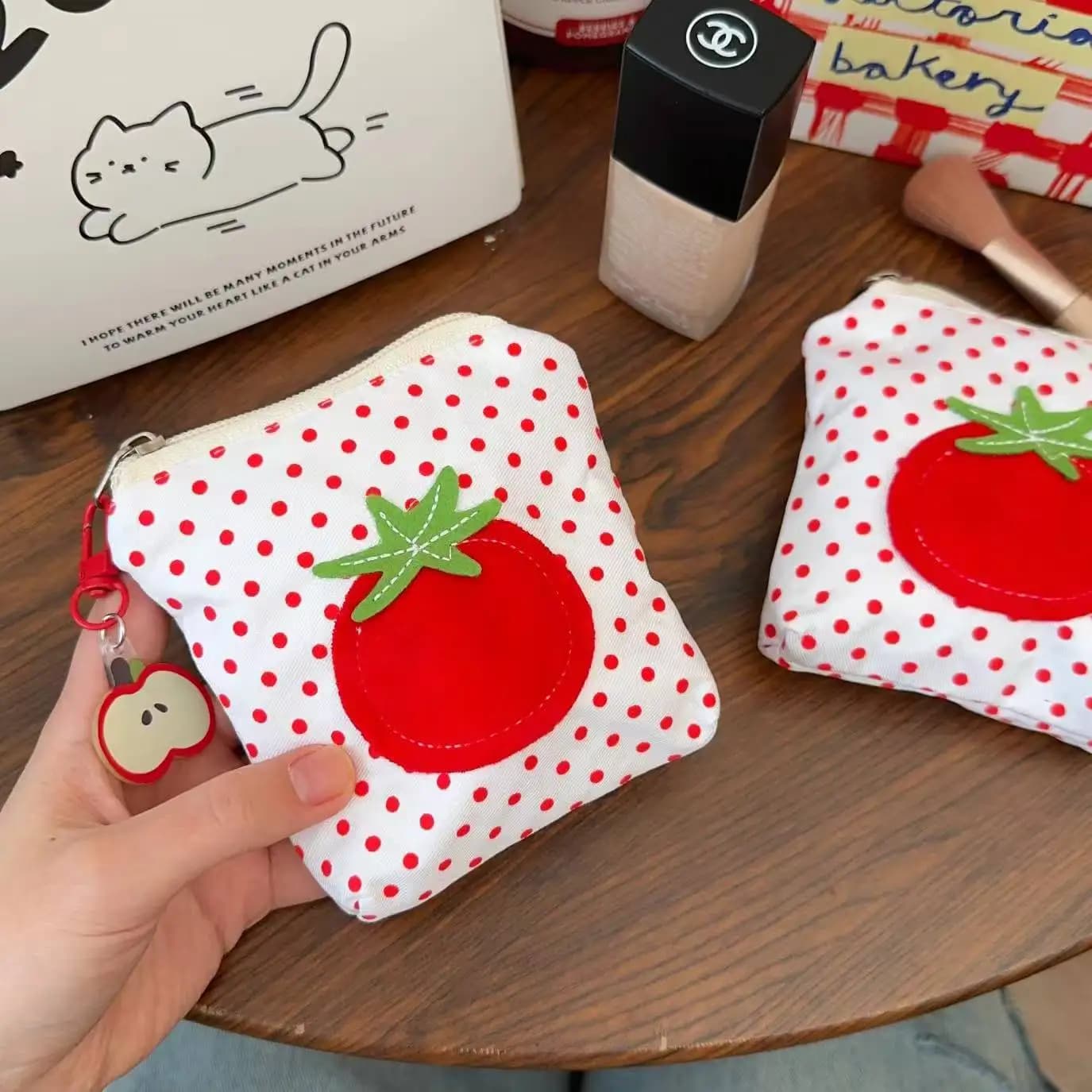 Mini custodia Custodia per rossetto a pois Porta passaporto Custodia per cuffie premium per viaggi di vacanze di Natale
