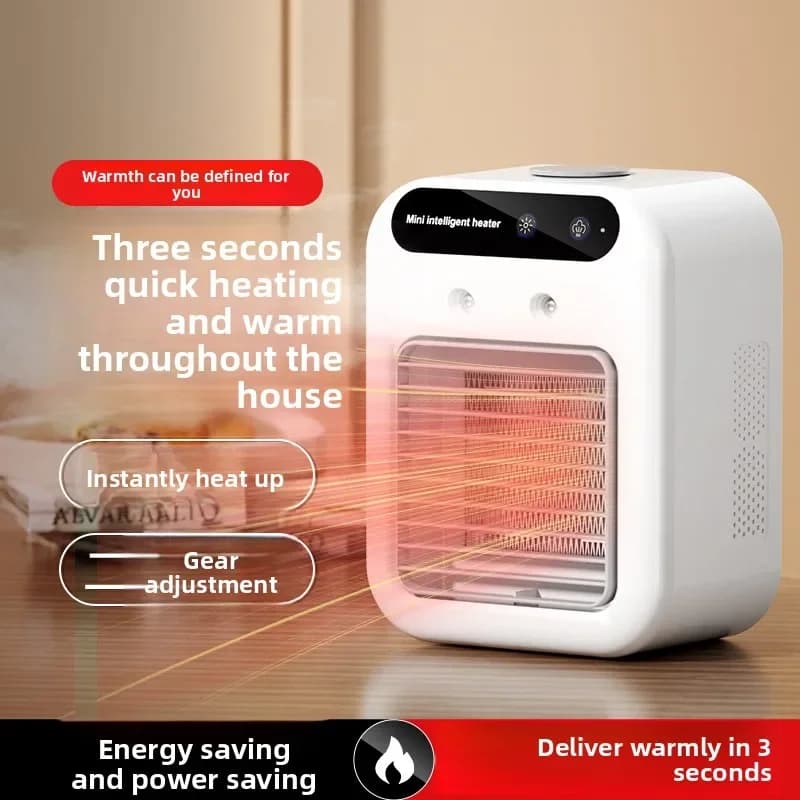 Riscaldatore Ceramico PTC Compatto e Durevole, Ventilatore Riscaldante Rapido per Camera da Letto, Risparmio Energetico e Umidificatore