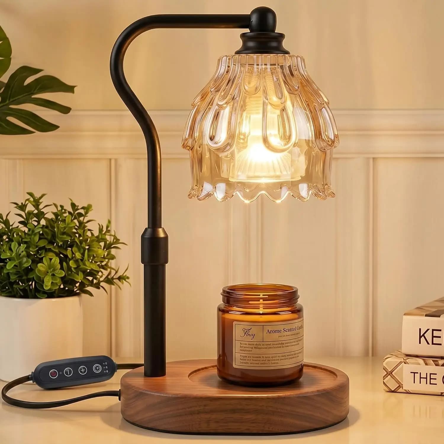 Lampada Scaldacandele con Timer e Telecomando, Dimmerabile, Altezza Regolabile, Regalo per Donne, Decorazione per la Casa