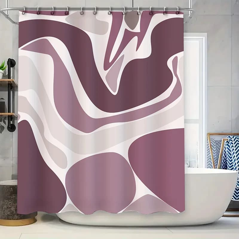 Tenda da doccia per bagno di lusso Design astratto moderno per decorazioni da bagno Tessuto impermeabile Dimensioni personalizzabili