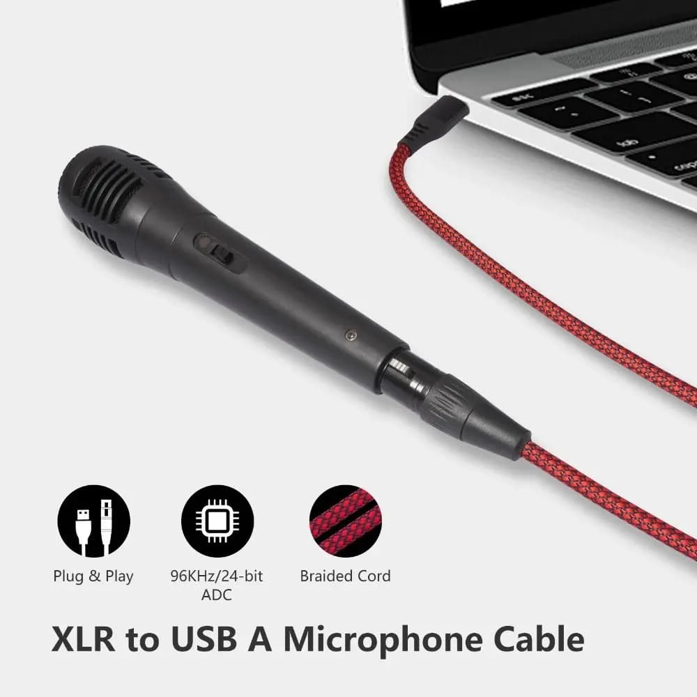 Cavo per microfono USB con spina Canon Cavo convertitore di collegamento microfono multifunzione maschio-femmina Chip di decodifica integrato Registrazione USB