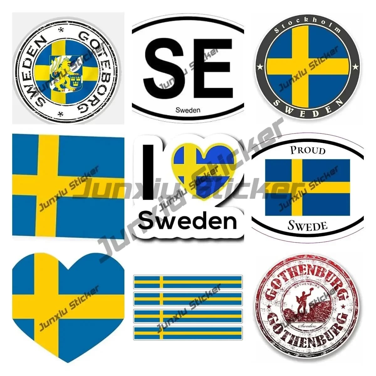 Proud Swede Vinyl Decal Swedish Flag Gothenburg Stamp Tourism Patriotism Sticker Creative Motorcycle Car Decal Accessories
