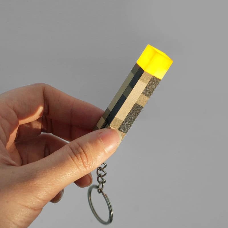 Mini Keyring with Rechargeable Flashlight | Toy Plastic Game Model | Decorative Backpack Pendant | Christmas Bomber