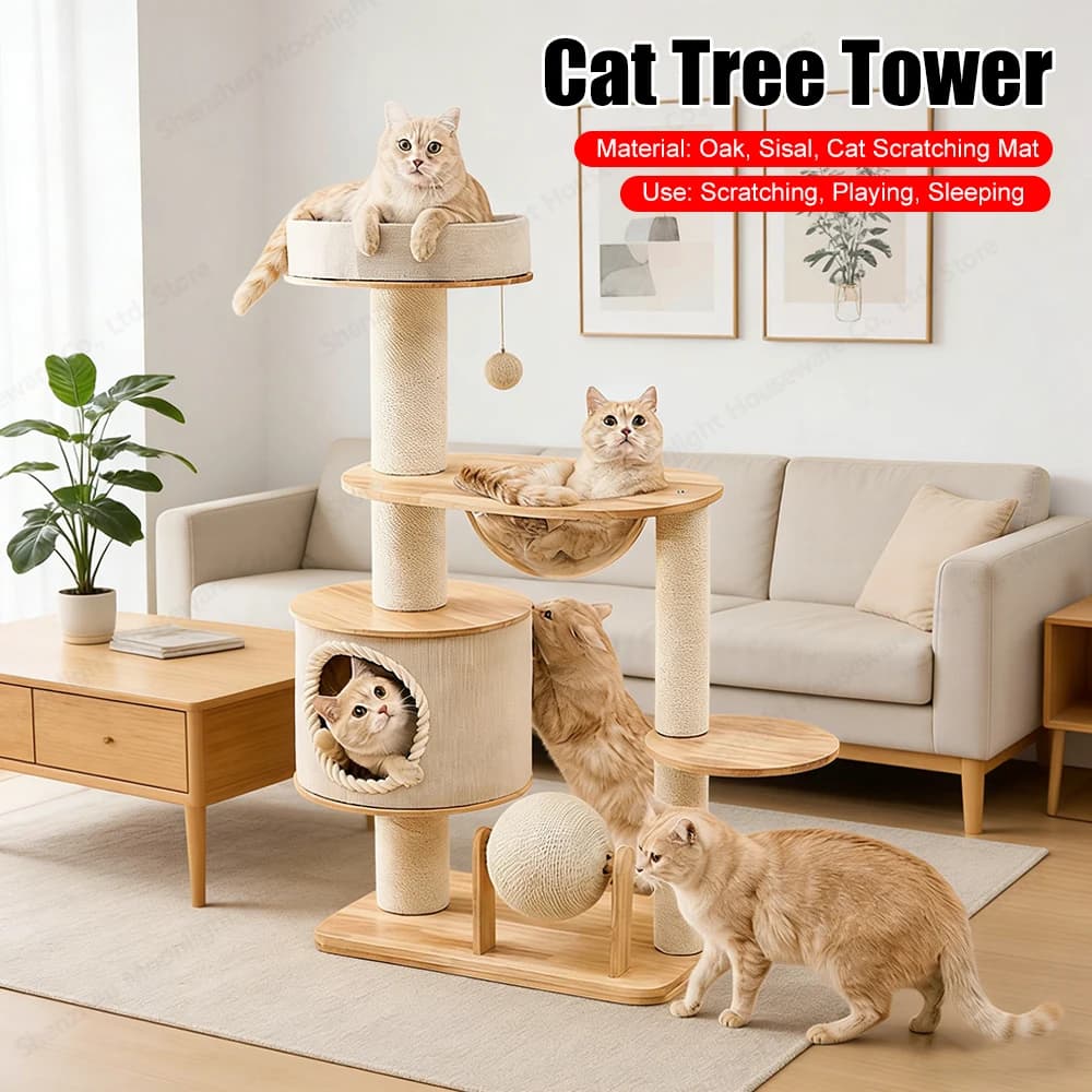 Piattaforma di Salto per Gatti Resistente all'Usura, Unica, Traspirante, con Tiragraffi Integrato, Struttura per Arrampicata, Articoli per Animali Domestici
