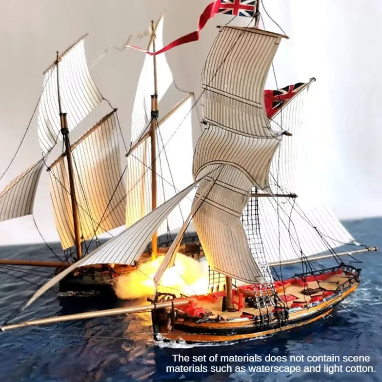 1/350 Kit modello di nave Messenger e simulazione di sorveglianza in legno Waterline modello di barca a vela Boy Gift Collection Model Toys